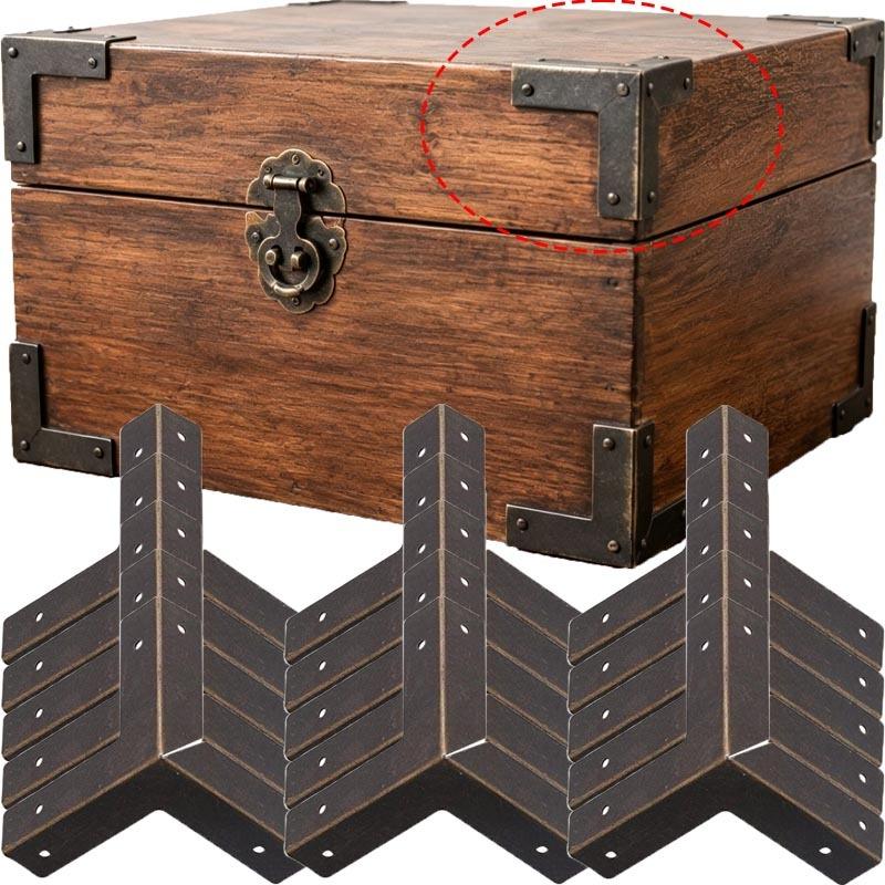 Furniture Hardware Wood - Lot de 4/16 protège-coins en bronze